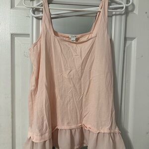J. Crew Light Pink Ruffle Hem Blouse